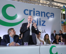 O governador Carlos Massa Ratinho Junior e o ministro da Cidadania, Osmar Terra, lançam o programa Criança Feliz . Curitiba, 18/04/2019 - Foto: Rodrigo Felix Leal/ANPr