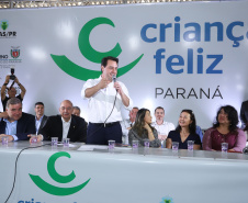 O governador Carlos Massa Ratinho Junior e o ministro da Cidadania, Osmar Terra, lançam o programa Criança Feliz . Curitiba, 18/04/2019 - Foto: Rodrigo Felix Leal/ANPr