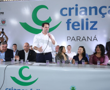 O governador Carlos Massa Ratinho Junior e o ministro da Cidadania, Osmar Terra, lançam o programa Criança Feliz . Curitiba, 18/04/2019 - Foto: Rodrigo Felix Leal/ANPr