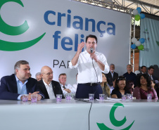 O governador Carlos Massa Ratinho Junior e o ministro da Cidadania, Osmar Terra, lançam o programa Criança Feliz . Curitiba, 18/04/2019 - Foto: Rodrigo Felix Leal/ANPr