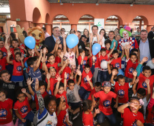O governador Carlos Massa Ratinho Junior e o ministro da Cidadania, Osmar Terra, lançam o programa Criança Feliz . Curitiba, 18/04/2019 - Foto: Rodrigo Felix Leal/ANPr