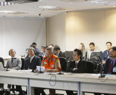 Reunião da Defesa Civil, Simepar e Jica, para discutir resultados do projeto de monitoramento metereológico por radar. N/F: coordenador da Defesa Civil do Paraná, cel. Ricardo Silva.Curitiba, 22-04-19.Foto: Arnaldo Alves / ANPr.