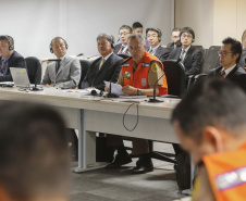 Reunião da Defesa Civil, Simepar e Jica, para discutir resultados do projeto de monitoramento metereológico por radar. N/F: coordenador da Defesa Civil do Paraná, cel. Ricardo Silva.Curitiba, 22-04-19.Foto: Arnaldo Alves / ANPr.