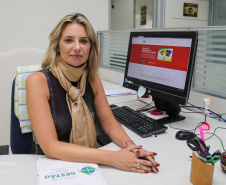 Thalita Melo  - Diretora da Escola de Gestão do Governo do Paraná. Treinamento  SICONV do Governo Federal,  nesta sexta-feira (26).   Curitiba, 26/04/2019 -  Foto: Geraldo Bubniak/ANPr