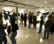 Aberturas das exposições ?O que é original?? do artista Marcelo Conrado e "Mestre de Obras" de Ivens Machado no Museu Oscar Niemeyer (MON).Curitiba, 11 de abril de 2019.Foto: Kraw Penas/SEEC