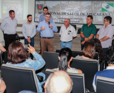 O secretário da Saúde do Paraná, Beto Preto, fez neste sábado pela manhã, na sede da 16ª Regional de Saúde, em Apucarana, a abertura estadual do “Dia D” da vacinação contra a gripe. Foto:  Josias Pinto