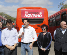 O governador Carlos Massa Ratinho Junior destina recursos para subsidiar o transporte coletivo de Curitiba. Participaram da solenidade: prefeito de Curitiba, Rafael Greca de Macedo; secretário de Desenvolvimento Urbano, João Carlos Ortega; presidente da Comec, Gilson dos Santos; entre outros.Curitiba, 09-05-19.Foto: Arnaldo Alves / ANPr.