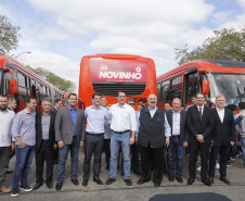 O governador Carlos Massa Ratinho Junior destina recursos para subsidiar o transporte coletivo de Curitiba. Participaram da solenidade: prefeito de Curitiba, Rafael Greca de Macedo; secretário de Desenvolvimento Urbano, João Carlos Ortega; presidente da Comec, Gilson dos Santos; entre outros.Curitiba, 09-05-19.Foto: Arnaldo Alves / ANPr.