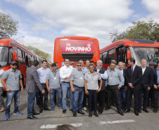 O governador Carlos Massa Ratinho Junior destina recursos para subsidiar o transporte coletivo de Curitiba. Participaram da solenidade: prefeito de Curitiba, Rafael Greca de Macedo; secretário de Desenvolvimento Urbano, João Carlos Ortega; presidente da Comec, Gilson dos Santos; entre outros.Curitiba, 09-05-19.Foto: Arnaldo Alves / ANPr.