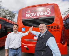 O governador Carlos Massa Ratinho Junior destina recursos para subsidiar o transporte coletivo de Curitiba. Participaram da solenidade: prefeito de Curitiba, Rafael Greca de Macedo; secretário de Desenvolvimento Urbano, João Carlos Ortega; presidente da Comec, Gilson dos Santos; entre outros.Curitiba, 09-05-19.Foto: Arnaldo Alves / ANPr.
