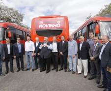 O governador Carlos Massa Ratinho Junior destina recursos para subsidiar o transporte coletivo de Curitiba. Participaram da solenidade: prefeito de Curitiba, Rafael Greca de Macedo; secretário de Desenvolvimento Urbano, João Carlos Ortega; presidente da Comec, Gilson dos Santos; entre outros.Curitiba, 09-05-19.Foto: Arnaldo Alves / ANPr.
