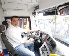 O governador Carlos Massa Ratinho Junior destina recursos para subsidiar o transporte coletivo de Curitiba. Participaram da solenidade: prefeito de Curitiba, Rafael Greca de Macedo; secretário de Desenvolvimento Urbano, João Carlos Ortega; presidente da Comec, Gilson dos Santos; entre outros.Curitiba, 09-05-19.Foto: Arnaldo Alves / ANPr.