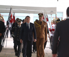 Governador Carlos Massa Ratinho Junior, recebe Presidente Jair Bolsonaro.
Foto Gilson Abreu/ANPr