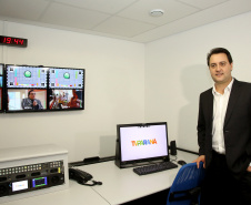 A TV Paraná Turismo foi lançada nesta segunda-feira (13), no Canal da Música, em Curitiba, sede da emissora, com a presença do governador Carlos Massa Ratinho Junior. A estreia da grade será nesta terça-feira, às 20 horas, com o programa AgroTur, dedicado ao turismo rural.. Curitiba,13/05/2019 Foto: Jaelson Lucas/ ANPr