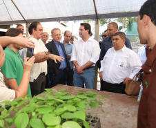 O governador Carlos Massa Ratinho Junior esteve nesta quinta-feira (17) na Apae de Maringá para conhecer as instalações e as atividades desenvolvidas no local. Acompanhado do secretário de Estado da Educação, Renato Feder, e do presidente da Federação das APAEs do do Paraná, Fernando Meneguetti, Ratinho Junior conheceu os projetos que atendem, mensalmente, 1.068 pessoas com deficiência.. Foto: Rodrigo Felix Leal/ANPr
