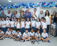  O governador Carlos Massa Ratinho Junior também inaugurou nesta quinta-feira (16) o CMEI José Prestes Neto, no Jardim Alvorada, em Maringá. O prédio de 3 mil metros quadrados tem capacidade para até 500 alunos do berçário ao 5° ano.Foto Rodrigo Felix Leal/ANPr