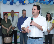  O governador Carlos Massa Ratinho Junior também inaugurou nesta quinta-feira (16) o CMEI José Prestes Neto, no Jardim Alvorada, em Maringá. O prédio de 3 mil metros quadrados tem capacidade para até 500 alunos do berçário ao 5° ano.Foto Rodrigo Felix Leal/ANPr