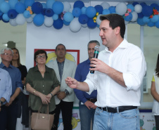  O governador Carlos Massa Ratinho Junior também inaugurou nesta quinta-feira (16) o CMEI José Prestes Neto, no Jardim Alvorada, em Maringá. O prédio de 3 mil metros quadrados tem capacidade para até 500 alunos do berçário ao 5° ano.Foto Rodrigo Felix Leal/ANPr