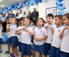  O governador Carlos Massa Ratinho Junior também inaugurou nesta quinta-feira (16) o CMEI José Prestes Neto, no Jardim Alvorada, em Maringá. O prédio de 3 mil metros quadrados tem capacidade para até 500 alunos do berçário ao 5° ano.Foto Gilson Abreu/ANPr