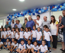  O governador Carlos Massa Ratinho Junior também inaugurou nesta quinta-feira (16) o CMEI José Prestes Neto, no Jardim Alvorada, em Maringá. O prédio de 3 mil metros quadrados tem capacidade para até 500 alunos do berçário ao 5° ano.Foto Gilson Abreu/ANPr