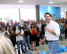  O governador Carlos Massa Ratinho Junior também inaugurou nesta quinta-feira (16) o CMEI José Prestes Neto, no Jardim Alvorada, em Maringá. O prédio de 3 mil metros quadrados tem capacidade para até 500 alunos do berçário ao 5° ano.Foto Gilson Abreu/ANPr