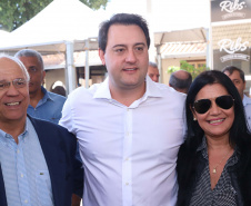 O Governo do Paraná concluiu nesta sexta-feira (17) a agenda em Maringá com a confirmação de R$ 41 milhões para ações e investimentos em 40 municípios da região Noroeste. O governador Carlos Massa Ratinho Junior recebeu prefeitos na 47ª Expoingá, no Parque Internacional de Exposições Francisco Feio Ribeiro. O encontro fez parte das ações em Maringá como sede administrativa do governo estadual. Foto: Rodrio Felix Leal/ANPr
