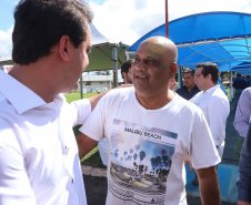O Governo do Paraná concluiu nesta sexta-feira (17) a agenda em Maringá com a confirmação de R$ 41 milhões para ações e investimentos em 40 municípios da região Noroeste. O governador Carlos Massa Ratinho Junior recebeu prefeitos na 47ª Expoingá, no Parque Internacional de Exposições Francisco Feio Ribeiro. O encontro fez parte das ações em Maringá como sede administrativa do governo estadual. Foto: Rodrio Felix Leal/ANPr