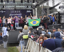 O governador Carlos Massa Ratinho Junior participa da Marcha para Jesus.Curitiba, 18-05-19Foto: Arnaldo Alves 