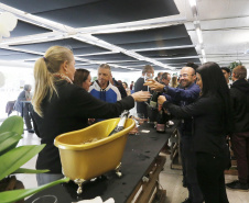 Um plano estratégico para fortalecimento e ampliação da cadeia da vitivinicultura no Paraná será elaborado em 30 dias. A medida foi definida neste sábado (18) em reunião entre o secretário da Agricultura e do Abastecimento, Norberto Ortigara, e produtores do setor. O encontro aconteceu durante o Festival Vinopar do Vinho Paranaense, no salão de eventos do Museu Oscar Niemeyer (MON), em Curitiba.18-05-19.Foto: Arnaldo Alves / ANPr