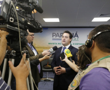 Programa de concessões na área da infraestrutura, projetos de parcerias público-privadas e um ambiente propício para negócios tornam o Paraná o Estado atrativo para investidores. A avaliação é do governador Carlos Massa Ratinho Junior, que abriu nesta terça-feira (21) a segunda edição do Paraná Day. Foto: Arnaldo Alves/ANPr