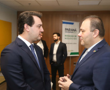 Programa de concessões na área da infraestrutura, projetos de parcerias público-privadas e um ambiente propício para negócios tornam o Paraná o Estado atrativo para investidores. A avaliação é do governador Carlos Massa Ratinho Junior, que abriu nesta terça-feira (21) a segunda edição do Paraná Day.Foto: Rodrigo Felix Leal/ANPr
