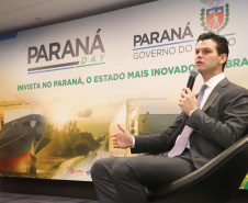 Programa de concessões na área da infraestrutura, projetos de parcerias público-privadas e um ambiente propício para negócios tornam o Paraná o Estado atrativo para investidores. A avaliação é do governador Carlos Massa Ratinho Junior, que abriu nesta terça-feira (21) a segunda edição do Paraná Day.Foto: Rodrigo Felix Leal/ANPr