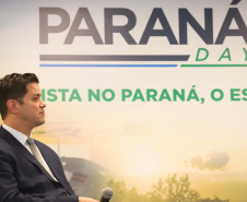 Programa de concessões na área da infraestrutura, projetos de parcerias público-privadas e um ambiente propício para negócios tornam o Paraná o Estado atrativo para investidores. A avaliação é do governador Carlos Massa Ratinho Junior, que abriu nesta terça-feira (21) a segunda edição do Paraná Day.Foto: Rodrigo Felix Leal/ANPr