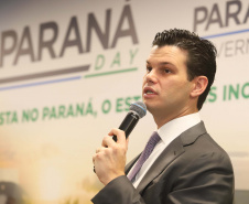 Programa de concessões na área da infraestrutura, projetos de parcerias público-privadas e um ambiente propício para negócios tornam o Paraná o Estado atrativo para investidores. A avaliação é do governador Carlos Massa Ratinho Junior, que abriu nesta terça-feira (21) a segunda edição do Paraná Day.Foto: Rodrigo Felix Leal/ANPr