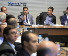 Chefes de 42 núcleos regionais do Governo do Estado das cidades de Londrina, Cornélio Procópio e Jacarezinho participaram nesta quarta-feira (22) de uma reunião com o governador Carlos Massa Ratinho Junior no Palácio Iguaçu, em Curitiba