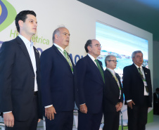 A Usina Hidrelétrica Baixo Iguaçu, último aproveitamento energético do Rio Iguaçu, foi inaugurada nesta quinta-feira (23) em Capanema, no Sudoeste do Estado. O empreendimento foi construído por um consórcio formado pela Copel e a Neonergia e recebeu investimento de R$ 2,3 bilhões. Foto: Rodrigo Felix Leal/ANPr