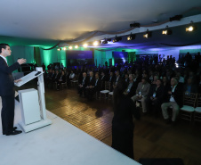 A Usina Hidrelétrica Baixo Iguaçu, último aproveitamento energético do Rio Iguaçu, foi inaugurada nesta quinta-feira (23) em Capanema, no Sudoeste do Estado. O empreendimento foi construído por um consórcio formado pela Copel e a Neonergia e recebeu investimento de R$ 2,3 bilhões. Foto: Rodrigo Felix Leal/ANPr