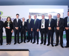 A Usina Hidrelétrica Baixo Iguaçu, último aproveitamento energético do Rio Iguaçu, foi inaugurada nesta quinta-feira (23) em Capanema, no Sudoeste do Estado. O empreendimento foi construído por um consórcio formado pela Copel e a Neonergia e recebeu investimento de R$ 2,3 bilhões. Foto: Rodrigo Felix Leal/ANPr