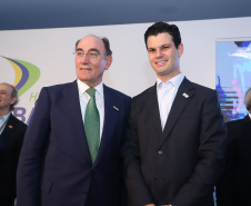 A Usina Hidrelétrica Baixo Iguaçu, último aproveitamento energético do Rio Iguaçu, foi inaugurada nesta quinta-feira (23) em Capanema, no Sudoeste do Estado. O empreendimento foi construído por um consórcio formado pela Copel e a Neonergia e recebeu investimento de R$ 2,3 bilhões. Foto: Rodrigo Felix Leal/ANPr