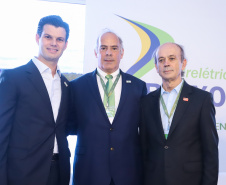 A Usina Hidrelétrica Baixo Iguaçu, último aproveitamento energético do Rio Iguaçu, foi inaugurada nesta quinta-feira (23) em Capanema, no Sudoeste do Estado. O empreendimento foi construído por um consórcio formado pela Copel e a Neonergia e recebeu investimento de R$ 2,3 bilhões. Foto: Rodrigo Felix Leal/ANPr