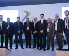 A Usina Hidrelétrica Baixo Iguaçu, último aproveitamento energético do Rio Iguaçu, foi inaugurada nesta quinta-feira (23) em Capanema, no Sudoeste do Estado. O empreendimento foi construído por um consórcio formado pela Copel e a Neonergia e recebeu investimento de R$ 2,3 bilhões. Foto: Rodrigo Felix Leal/ANPr