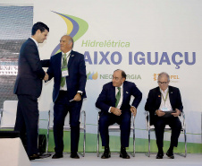 A Usina Hidrelétrica Baixo Iguaçu, último aproveitamento energético do Rio Iguaçu, foi inaugurada nesta quinta-feira (23) em Capanema, no Sudoeste do Estado