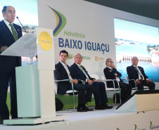 A Usina Hidrelétrica Baixo Iguaçu, último aproveitamento energético do Rio Iguaçu, foi inaugurada nesta quinta-feira (23) em Capanema, no Sudoeste do Estado