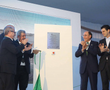 A Usina Hidrelétrica Baixo Iguaçu, último aproveitamento energético do Rio Iguaçu, foi inaugurada nesta quinta-feira (23) em Capanema, no Sudoeste do Estado