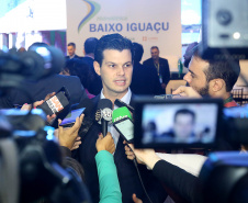 A Usina Hidrelétrica Baixo Iguaçu, último aproveitamento energético do Rio Iguaçu, foi inaugurada nesta quinta-feira (23) em Capanema, no Sudoeste do Estado