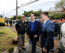 O governador Carlos Massa Ratinho Junior se reúne com prefeitos na sede da Associação dos Municípios do Oeste do Paraná (Amop) em Cascavel nesta sexta-feira (24),  para confirmar recursos do Estado para investimentos nos municípios. No mesmo encontro são anunciados investimentos que a Copel fará na região Oeste nos próximos três anos.   Cascavel, 24/05/2019 -  Foto: Geraldo Bubniak/ANPr
