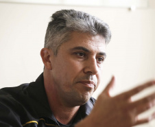 Sargento Maurício Fogaça, tese de mestrado sobre drogas.Curitiba, 31-05-19.Foto: Arnaldo Alves / ANPr.