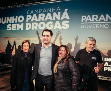 O governador Carlos Massa Ratinho Junior lança nesta terça-feira (04) no  auditório Poty Lazzarotto do Museu Oscar Niemeyer,  a campanha Junho Paraná Sem Drogas. O mês inteiro será dedicado à conscientização e prevenção quanto ao uso de entorpecentes.  Curitiba, 04/06/2019 -Foto: Geraldo Bubniak/ANPr