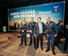 O governador Carlos Massa Ratinho Junior lança nesta terça-feira (04) no  auditório Poty Lazzarotto do Museu Oscar Niemeyer,  a campanha Junho Paraná Sem Drogas. O mês inteiro será dedicado à conscientização e prevenção quanto ao uso de entorpecentes.  Curitiba, 04/06/2019 -Foto: Geraldo Bubniak/ANPr