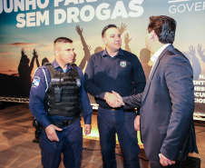 O governador Carlos Massa Ratinho Junior lança nesta terça-feira (04) no  auditório Poty Lazzarotto do Museu Oscar Niemeyer,  a campanha Junho Paraná Sem Drogas. O mês inteiro será dedicado à conscientização e prevenção quanto ao uso de entorpecentes.  Curitiba, 04/06/2019 -Foto: Geraldo Bubniak/ANPr